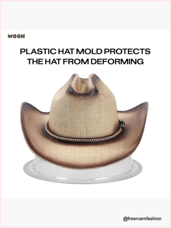 Wide Brim Straw Cowboy Hat for Women Men Western Cowgirl Rodeo Country